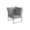 lounge vogalnim kavčem Lissabon iz aluminija - barva aluminija: siva aluminij, barva blaga: temno siva