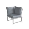 lounge vogalnim kavčem Lissabon iz aluminija - barva aluminija: siva aluminij, barva blaga: temno siva