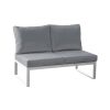 lounge 2-sed Lissabon iz aluminija - barva aluminija: siva aluminij, barva blaga: temno siva