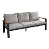 lounge sofa 3-sed Lissabon iz aluminija - barva aluminija: antracit, barva blaga: svetlo siva