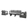 Lounge garnitura Porto – 2 lounge stola, lounge trosed, vrtna mizica Rio in 3 vodoodporne zaščitne prevleke