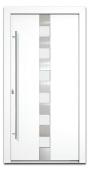 Vhodna vrata Alu Pro - Jupiter - 1100 x 2100 mm (š x v) - Barva: bela, Odpiranje znotraj: levo po DIN-u