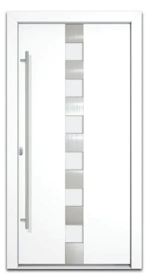 Vhodna vrata Alu Pro - Jupiter - 1100 x 2100 mm (š x v) - Barva: bela, Odpiranje znotraj: levo po DIN-u