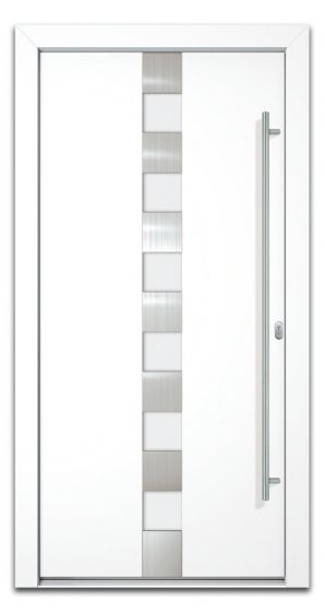 Vhodna vrata Alu Pro - Jupiter - 1100 x 2100 mm (š x v) - Barva: bela, Odpiranje znotraj: desno DIN-u