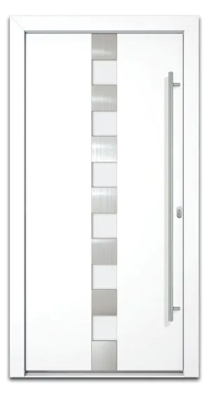 Vhodna vrata Alu Pro - Jupiter - 1100 x 2100 mm (š x v) - Barva: bela, Odpiranje znotraj: desno DIN-u