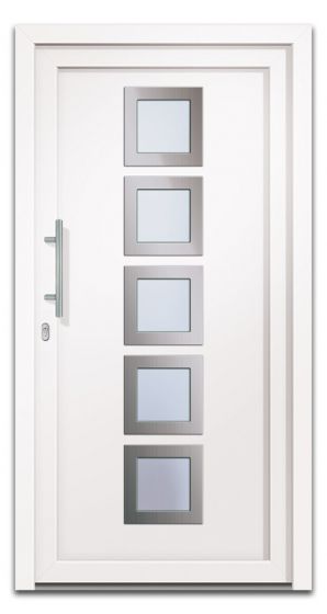 Vhodna vrata Alu Pro - Quinto - 1100 x 2100 mm (š x v) - Barva: bela, Odpiranje znotraj: levo po DIN-u