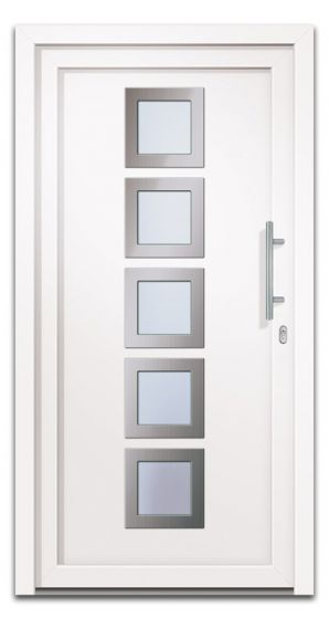 Vhodna vrata Alu Pro - Quinto - 1100 x 2100 mm (š x v) - Barva: bela, Odpiranje znotraj: desno DIN-u