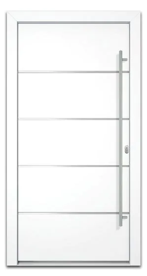 Vhodna vrata Alu Pro - Saturn - 1100 x 2100 mm (š x v)  - Barva: bela, Odpiranje znotraj: desno DIN-u