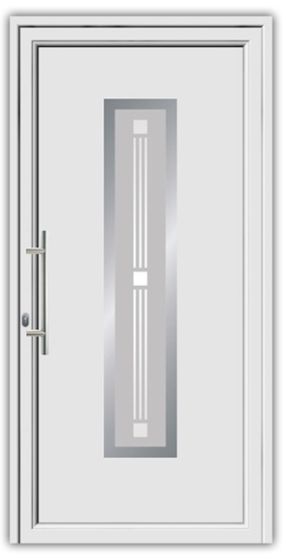 Vhodna vrata iz alu - Alu Star 3 belo - 1100 x 2100 mm (š x v), odpiranje znotraj: levo