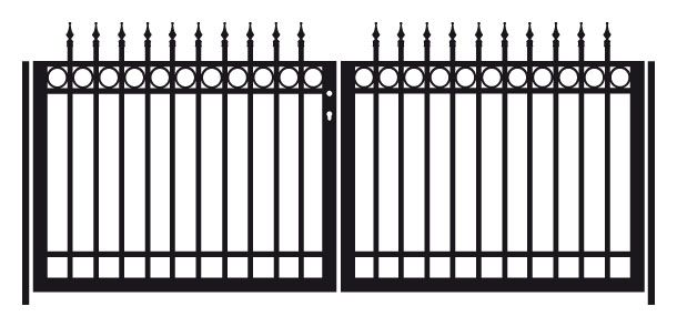 Dvokrilna vrata za kovinsko ograjo Denver - višina: 75 cm