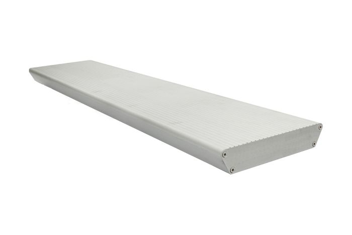 Alu stopnice - protidrsne vključno z 2 pokrovi in vijaki - izvedba: legiranega jekla, širina: 1000 mm, globina: 270 mm