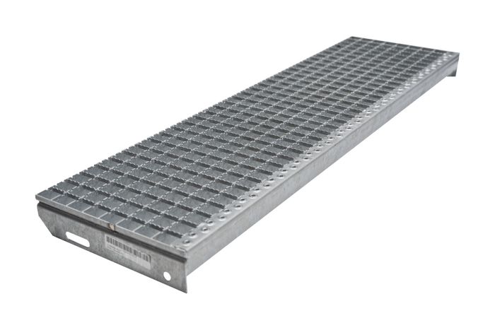 Protidrsne stopnice mrežne rešetke 30x30mm, vroče-cinkano - dolžina mm: 1100, širina mm: 305, razdalja med luknjami: 180, teža v kg na kos: 9.8