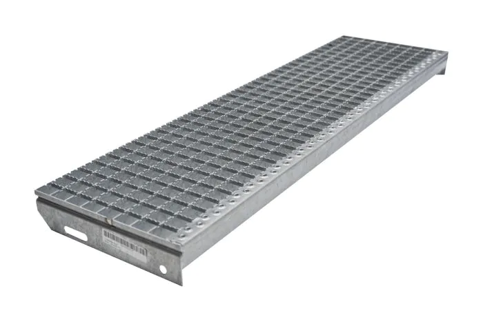 Protidrsne stopnice mrežne rešetke 30x30mm, vroče-cinkano - dolžina mm: 1100, širina mm: 305, razdalja med luknjami: 180, teža v kg na kos: 9.8