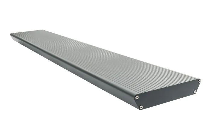 Alu stopnice - protidrsne vključno z 2 pokrovi in vijaki - izvedba: barvan antracit, širina: 1200 mm, globina: 270 mm