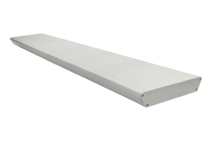 Alu stopnice - protidrsne vključno z 2 pokrovi in vijaki - izvedba: legiranega jekla, širina: 1200 mm, globina: 270 mm