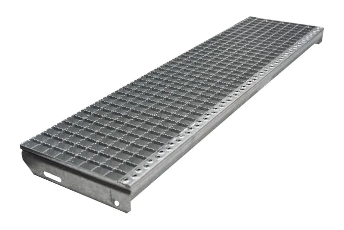 Protidrsne stopnice mrežne rešetke 30x30mm, vroče-cinkano - dolžina mm: 1200, širina mm: 305, razdalja med luknjami: 180, teža v kg na kos: 10.5