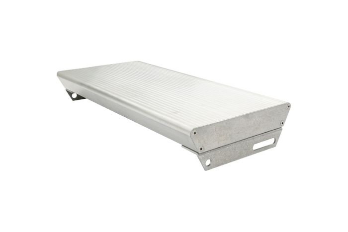 Alu stopnice protidrsne vključno z 2 pokrovi in vijaki - izvedba: natur, širina: 600 mm, globina: 270 mm