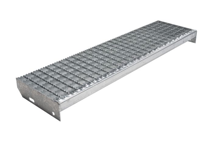 Protidrsne stopnice mrežne rešetke 30x30mm, vroče-cinkano - dolžina mm: 900, širina mm: 240, razdalja med luknjami: 120, teža v kg na kos: 5.6