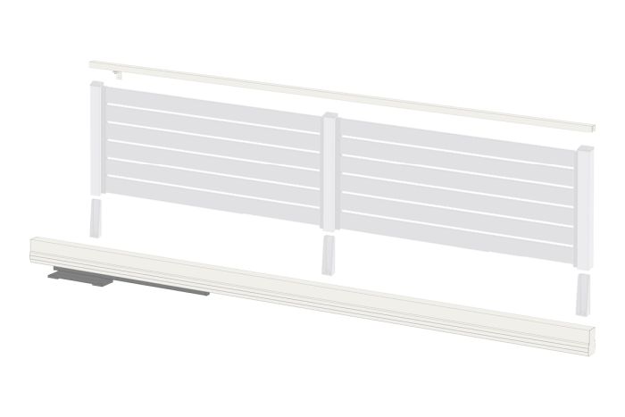 Alu drsna vrata Vario z vgrajenim motorjem - svetla širina do.: 3500 mm, skupna dolžina: 4185 mm, barva: bela
