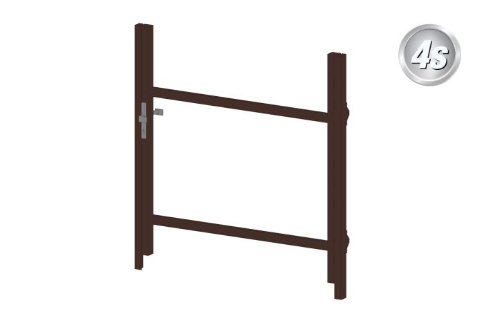 Alu okvir vrat 1-krilna brez polnila (Profil: 63 mm) - višina krila: 900-1500 mm, naslon: levo, barva: čokoladno rjava