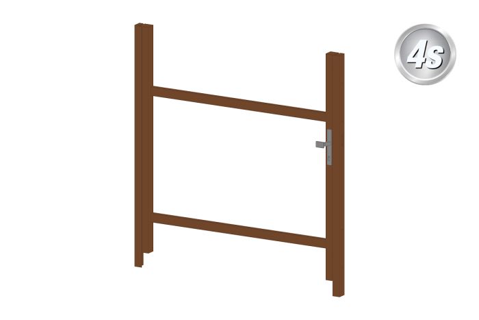 Alu okvir vrat 1-krilna brez polnila (Profil: 63 mm) - višina krila: 900-1500 mm, naslon: desno, barva: rjava
