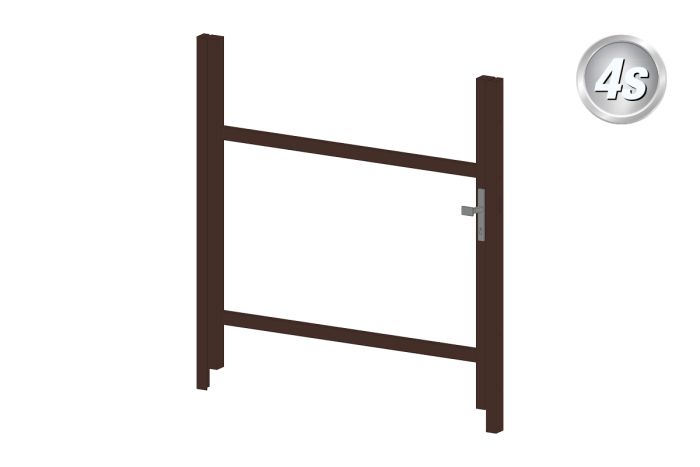 Alu okvir vrat 1-krilna brez polnila (Profil: 63 mm) - višina krila: 900-1500 mm, naslon: desno, barva: čokoladno rjava