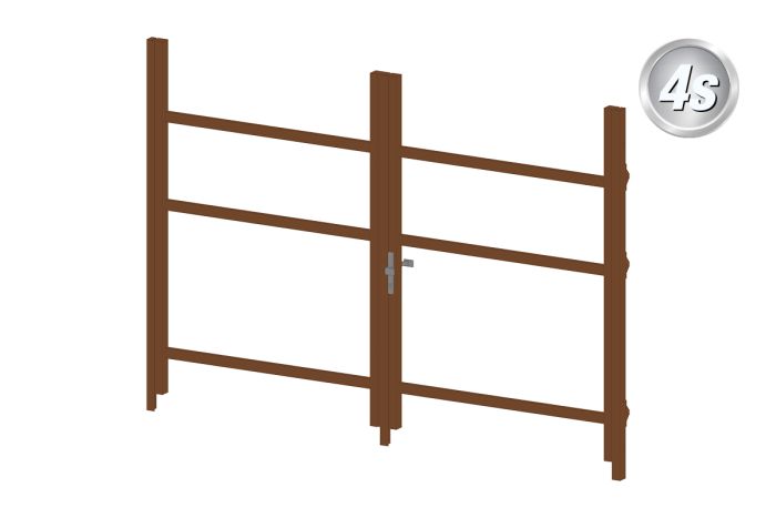Okvir za vrata iz aluminija-brez polnila - 2-krilna (profil: 63 mm) - višina krila: 1440-2000 mm, naslon: levo, barva: rjava