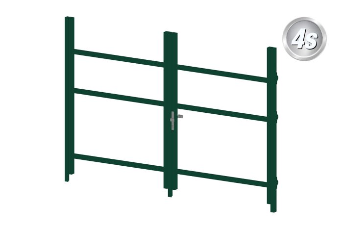 Okvir za vrata iz aluminija-brez polnila - 2-krilna (profil: 63 mm) - višina krila: 1440-2000 mm, naslon: levo, barva: zelena