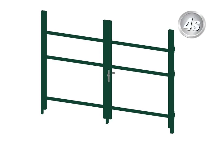 Okvir za vrata iz aluminija-brez polnila - 2-krilna (profil: 63 mm) - višina krila: 1440-2000 mm, naslon: levo, barva: zelena