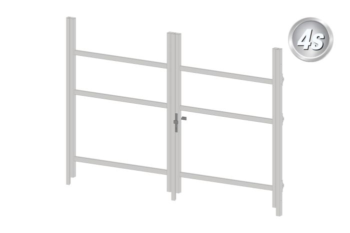 Okvir za vrata iz aluminija-brez polnila - 2-krilna (profil: 63 mm) - višina krila: 1440-2000 mm, naslon: levo, barva: siva