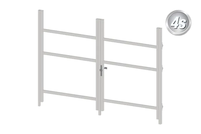 Okvir za vrata iz aluminija-brez polnila - 2-krilna (profil: 63 mm) - višina krila: 1440-2000 mm, naslon: levo, barva: siva