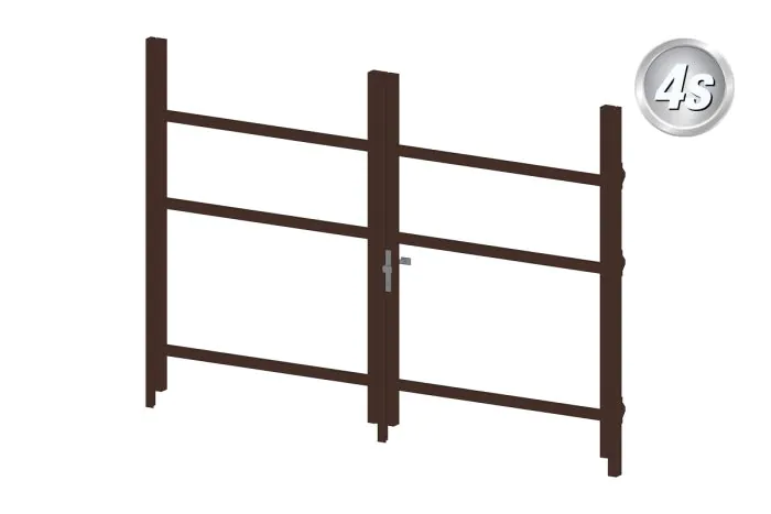 Okvir za vrata iz aluminija-brez polnila - 2-krilna (profil: 63 mm) - višina krila: 1440-2000 mm, naslon: levo, barva: čokoladno rjava