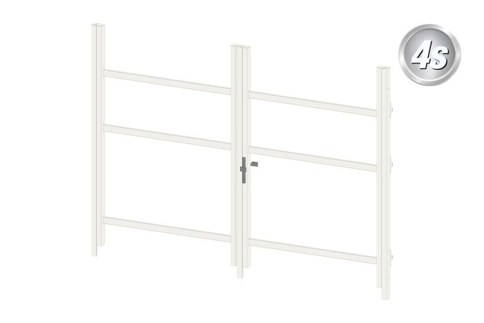 Okvir za vrata iz aluminija-brez polnila - 2-krilna (profil: 63 mm) - višina krila: 1440-2000 mm, naslon: levo, barva: bela