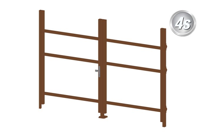 Okvir za vrata iz aluminija-brez polnila - 2-krilna (profil: 63 mm) - višina krila: 1440-2000 mm, naslon: desno, barva: rjava