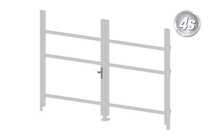 Okvir za vrata iz aluminija-brez polnila - 2-krilna (profil: 63 mm) - višina krila: 1440-2000 mm, naslon: desno, barva: siva
