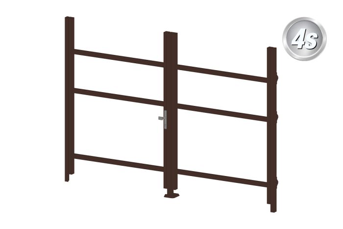 Okvir za vrata iz aluminija-brez polnila - 2-krilna (profil: 63 mm) - višina krila: 1440-2000 mm, naslon: desno, barva: čokoladno rjava