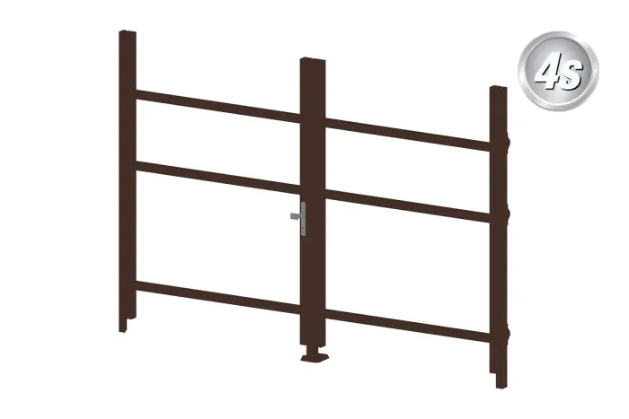 Okvir za vrata iz aluminija-brez polnila - 2-krilna (profil: 63 mm) - višina krila: 1440-2000 mm, naslon: desno, barva: čokoladno rjava