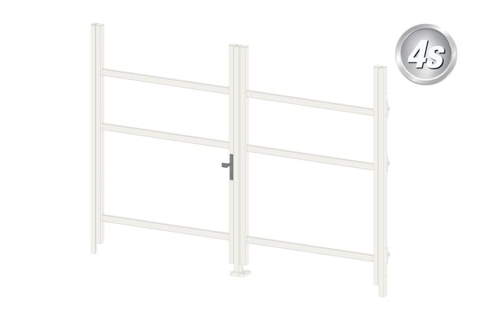 Okvir za vrata iz aluminija-brez polnila - 2-krilna (profil: 63 mm) - višina krila: 1440-2000 mm, naslon: desno, barva: bela