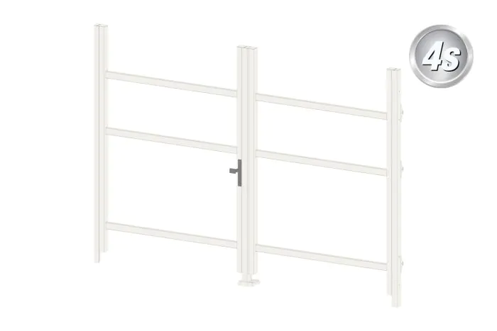 Okvir za vrata iz aluminija-brez polnila - 2-krilna (profil: 63 mm) - višina krila: 1440-2000 mm, naslon: desno, barva: bela