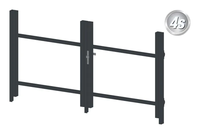 Okvir za vrata iz aluminija-brez polnila - 2-krilna (profil: 63 mm) - višina krila: 940-1500 mm, naslon: levo, barva: antracit
