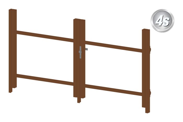Okvir za vrata iz aluminija-brez polnila - 2-krilna (profil: 63 mm) - višina krila: 940-1500 mm, naslon: levo, barva: rjava