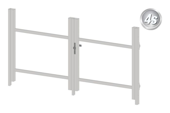 Okvir za vrata iz aluminija-brez polnila - 2-krilna (profil: 63 mm) - višina krila: 940-1500 mm, naslon: levo, barva: siva