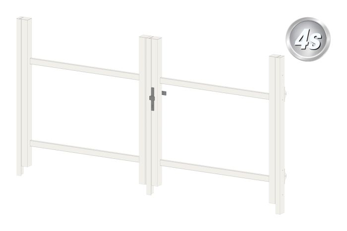Okvir za vrata iz aluminija-brez polnila - 2-krilna (profil: 63 mm) - višina krila: 940-1500 mm, naslon: levo, barva: bela