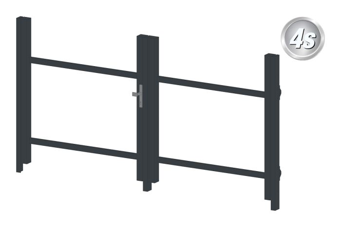 Okvir za vrata iz aluminija-brez polnila - 2-krilna (profil: 63 mm) - višina krila: 940-1500 mm, naslon: desno, barva: antracit