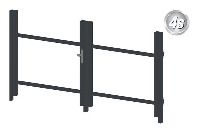Okvir za vrata iz aluminija-brez polnila - 2-krilna (profil: 63 mm) - višina krila: 940-1500 mm, naslon: desno, barva: antracit