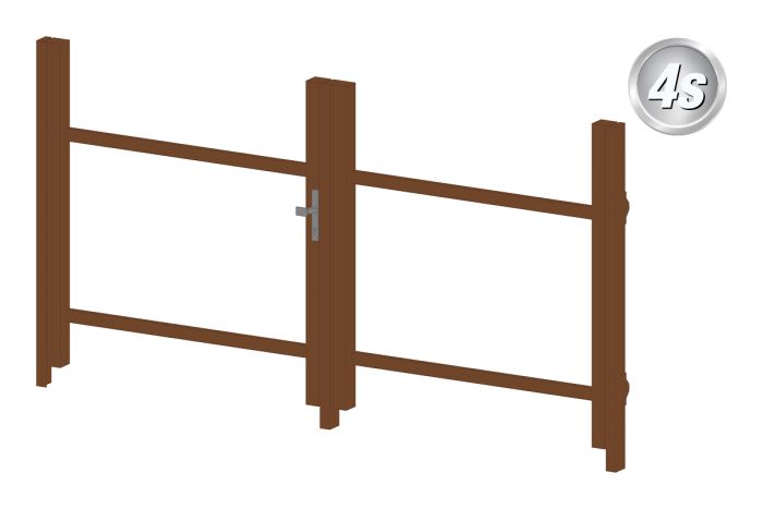 Okvir za vrata iz aluminija-brez polnila - 2-krilna (profil: 63 mm) - višina krila: 940-1500 mm, naslon: desno, barva: rjava