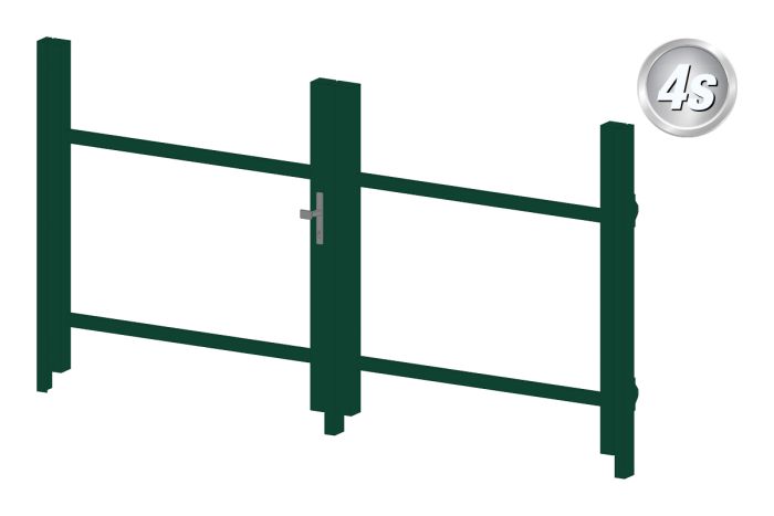 Okvir za vrata iz aluminija-brez polnila - 2-krilna (profil: 63 mm) - višina krila: 940-1500 mm, naslon: desno, barva: zelena