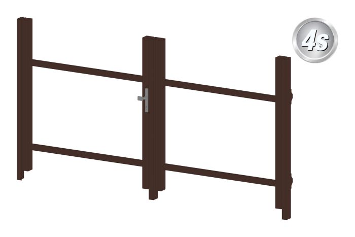 Okvir za vrata iz aluminija-brez polnila - 2-krilna (profil: 63 mm) - višina krila: 940-1500 mm, naslon: desno, barva: čokoladno rjava