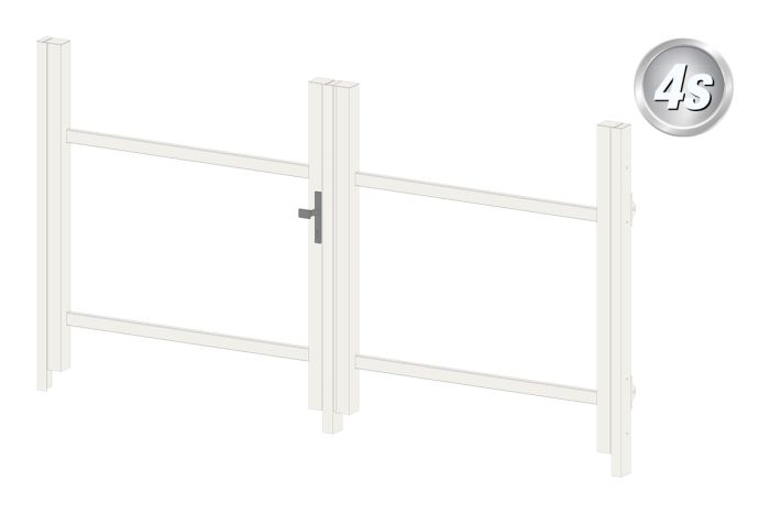 Okvir za vrata iz aluminija-brez polnila - 2-krilna (profil: 63 mm) - višina krila: 940-1500 mm, naslon: desno, barva: bela