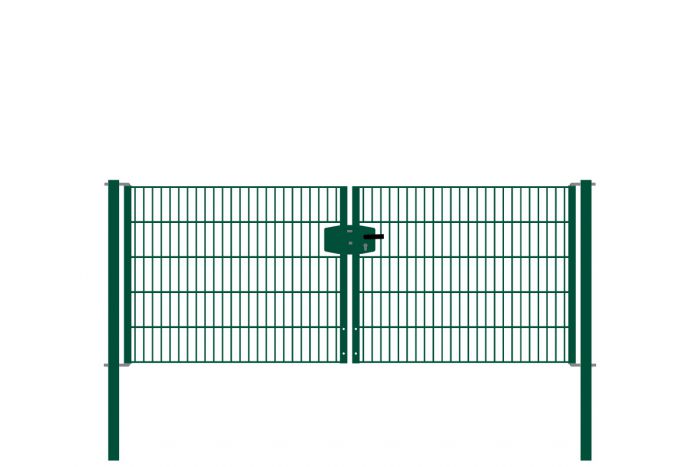 Vrata-žična rešetka David 2 - krilna 271 cm široka - cinkano ali barvano: barvano zeleno, višina v cm: 103, širina v cm: 271, Teža v kg: 40,93